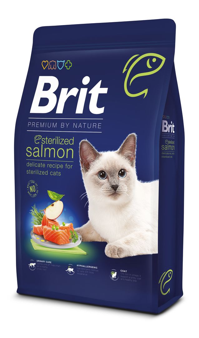 Brit Premium Sterilised Adult Cat Dry Food - Salmon