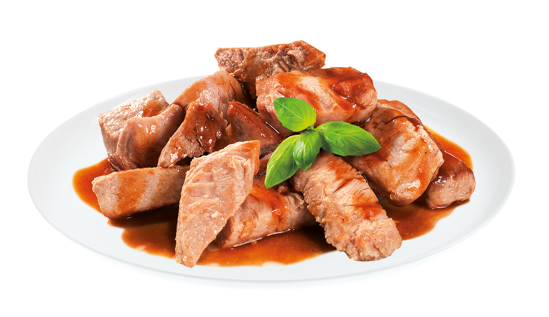 Bit Premium Adult Tuna Fillets in Gravy Wet Cat Food a garnish on a white background