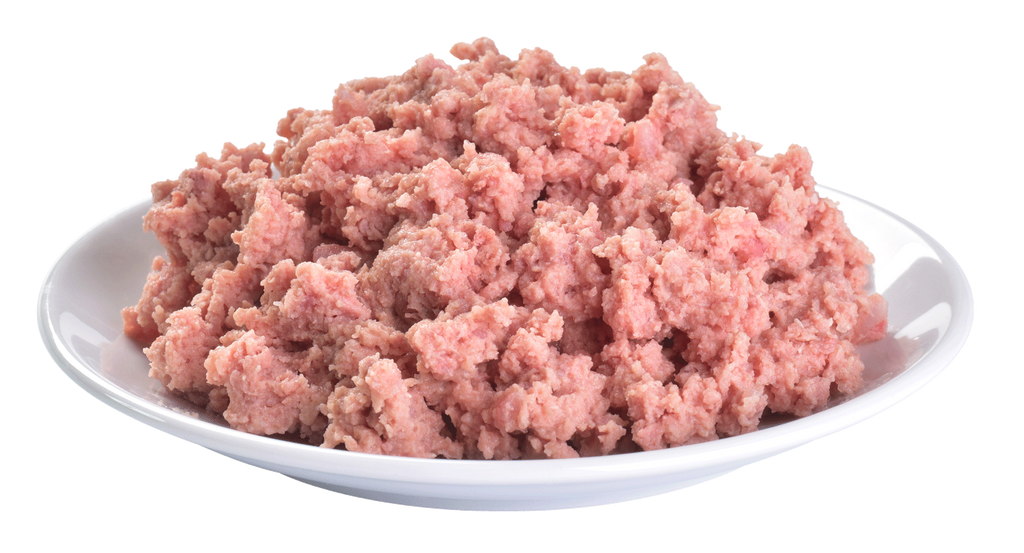 Brit Premium Adult Wet Dog Food with Fish & Fish Skin on a white plate with a white background