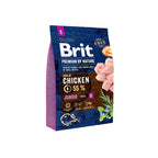 Packshot of Brit premium dog food for junior small dogs 3kg on a white background