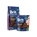 group packshot of Brit Premium by Nature dog junior small food on a white background