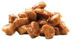 Chunks of Brit Premium Adult Sterilised Chicken Wet Cat Food on a white background