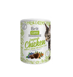 Brit Care Superfruits Chicken crunchy snack for adult cats on a white background