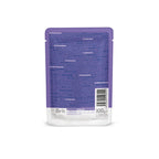Picture of back of pouch Brit Premium Adult Cod Fish in Gravy Wet Cat Food with text and a barcode on a white background