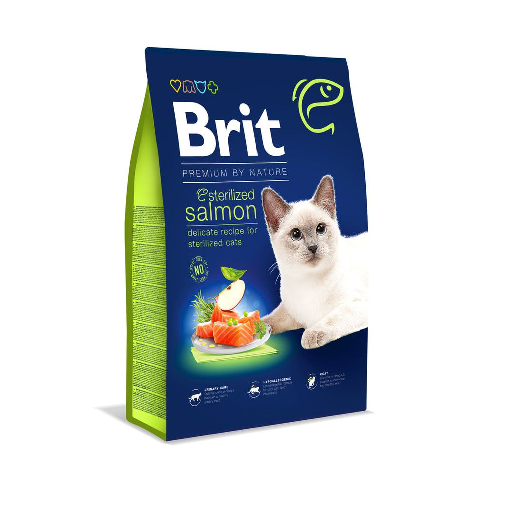 Brit Premium Sterilised Adult Cat Dry Food - Salmon