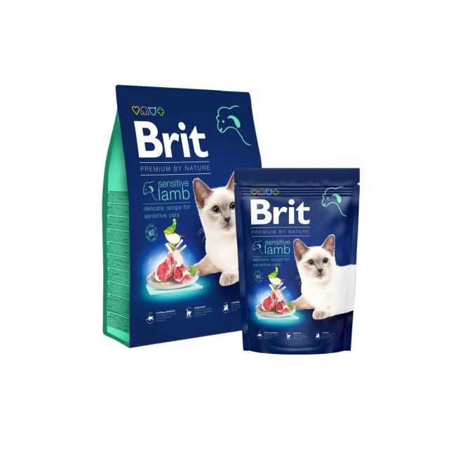 Pack Shots of Brit sensitive lamb cat food 