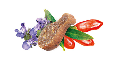 Brit Care Semi-Moist Calming Cat Snack Ingredients on a white background
