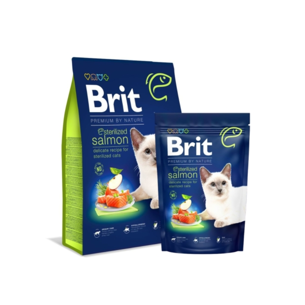 Brit Premium Sterilised Adult Cat Dry Food - Salmon